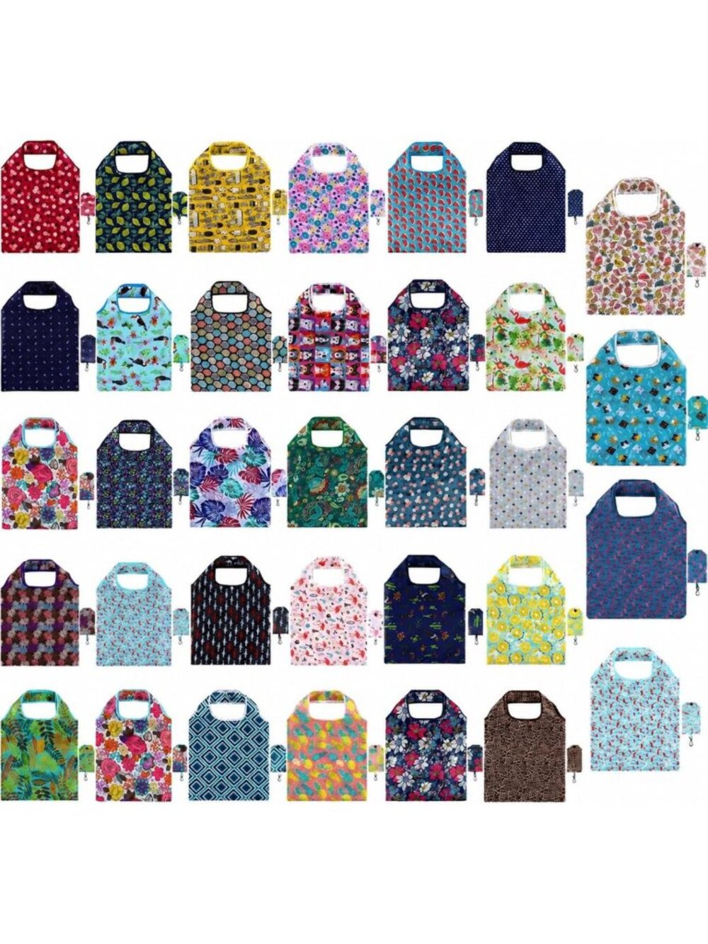 Reusable Floral Tote Bags | Foldable Grocery Bags | Eco-Friendly & Stylish